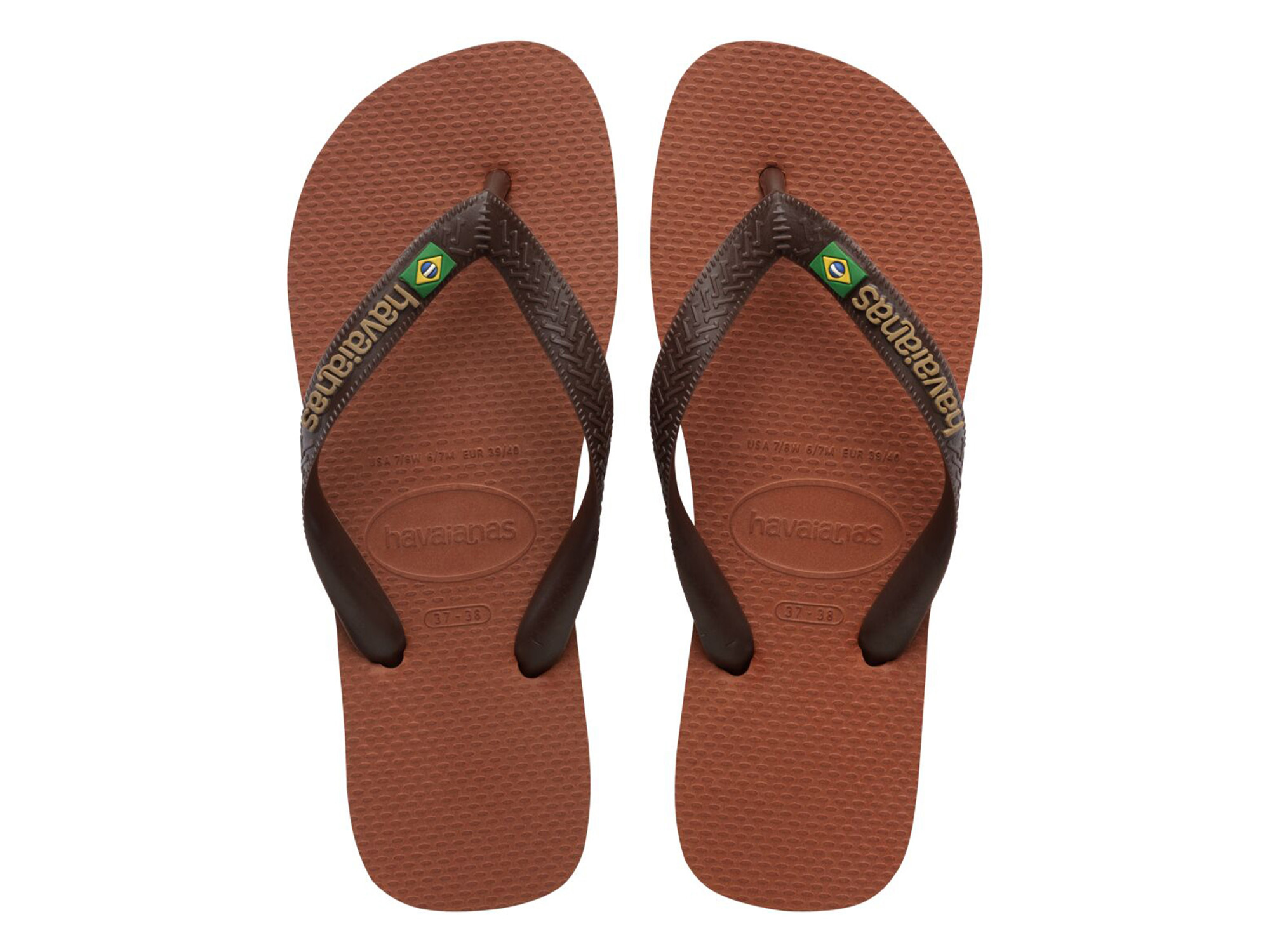 Havaianas Brasil logo dark brown Bruin