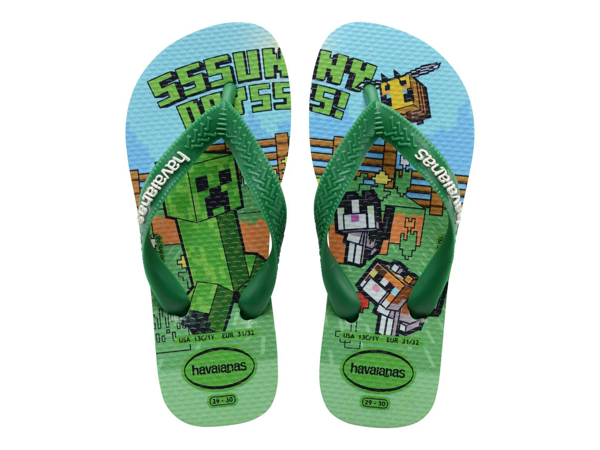 Havaianas Kids Minecraft green Groen