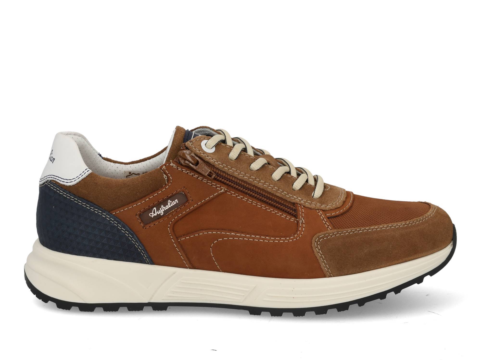 Australian Discover tan blue white Cognac