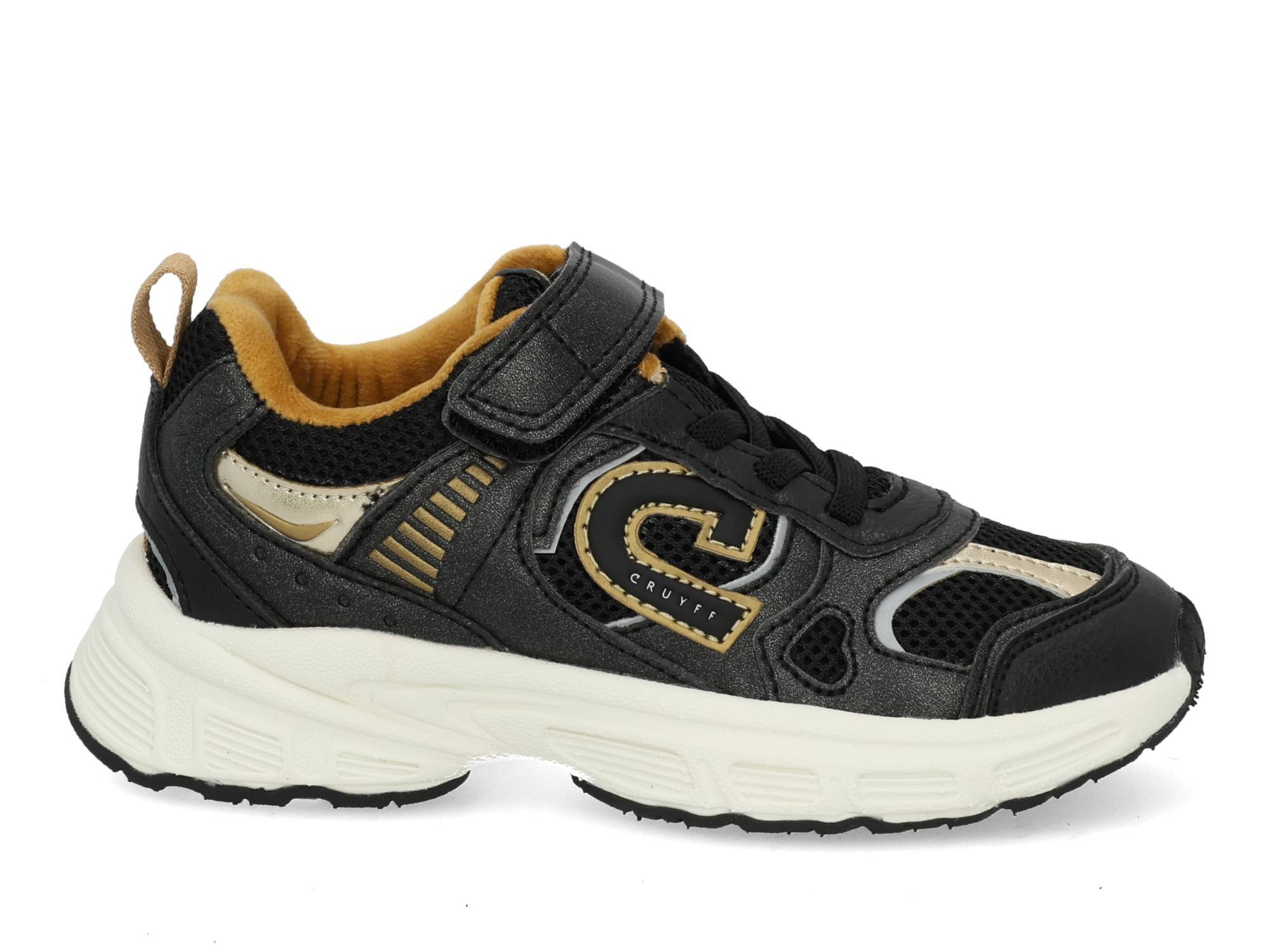 Cruyff Marti Velcro black gold Zwart