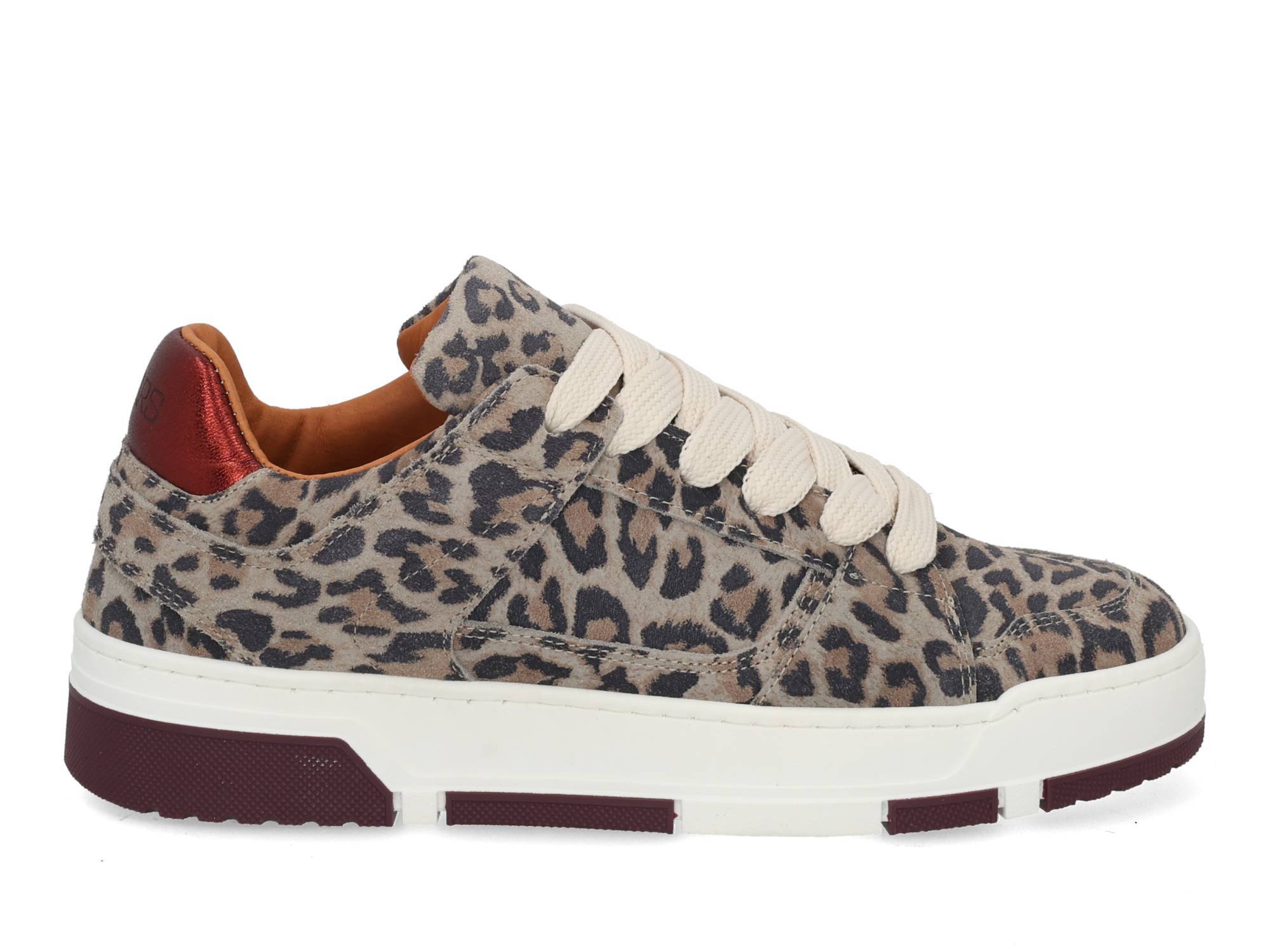 DWRS label Whitby Leopard 4568 bordeaux gr multi bruin 