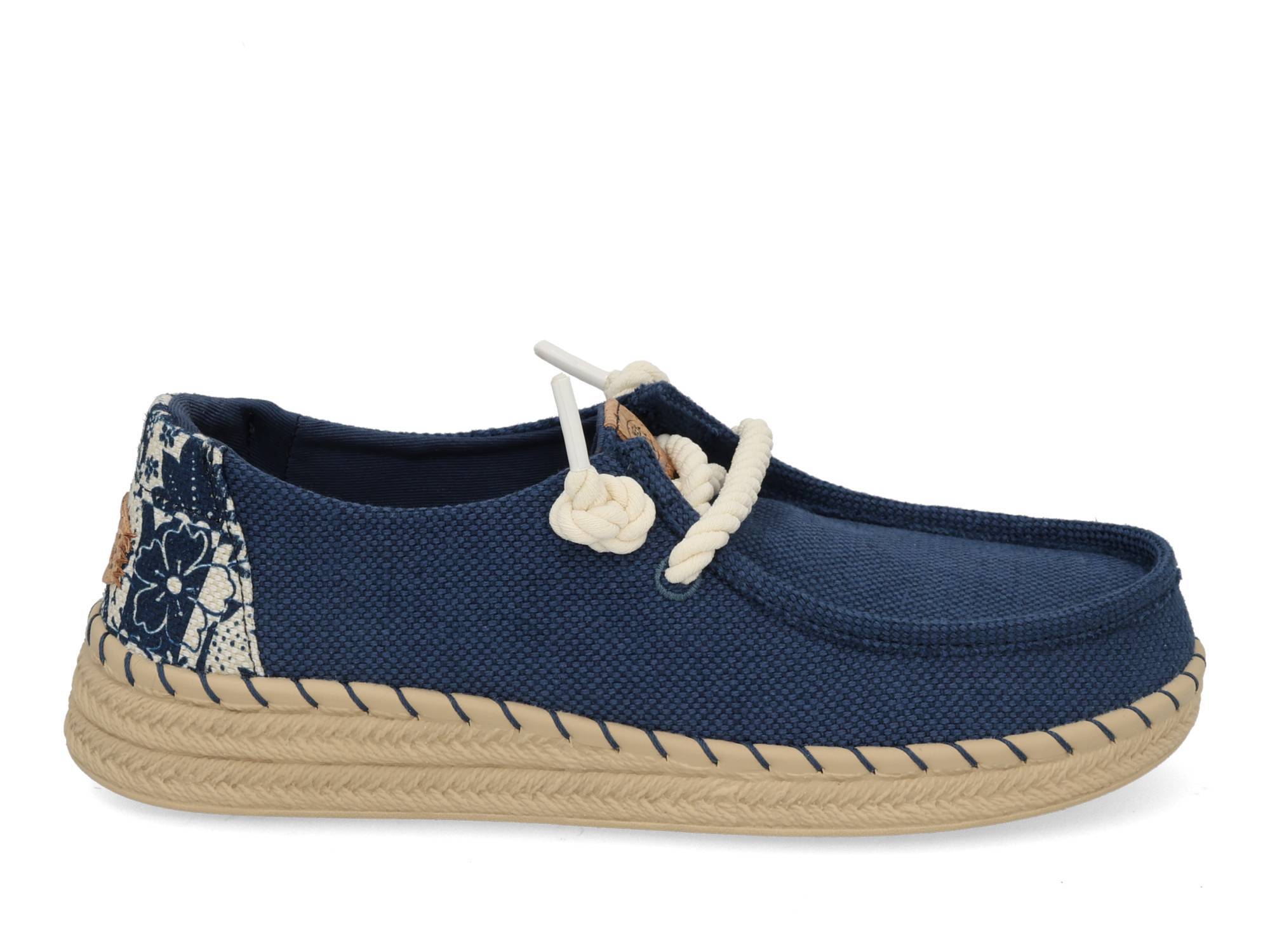 Hey Dude Wendy Espadrille Hibiscus blue Blauw