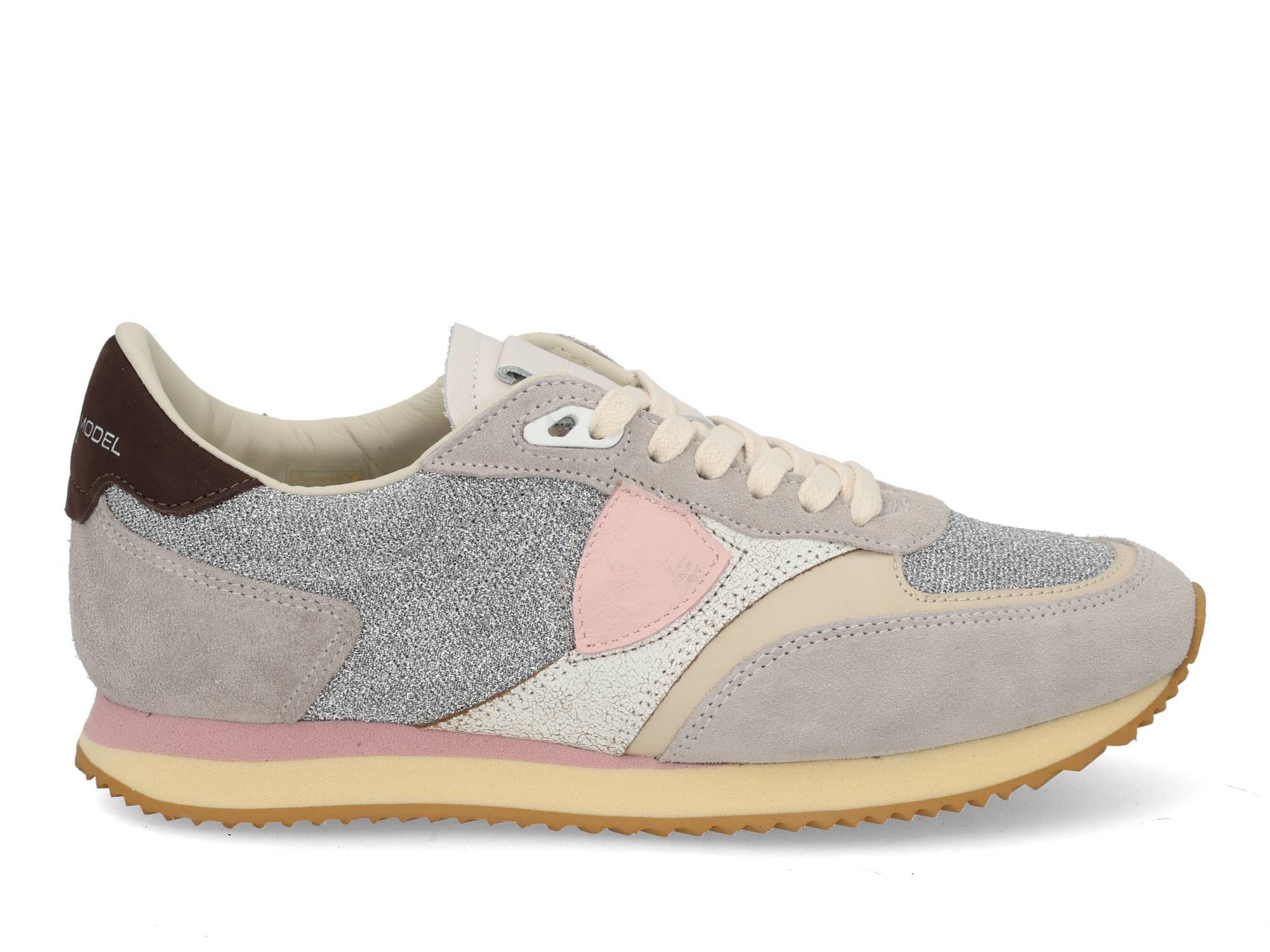 Philippe Model Blville low glitter argent Grijs