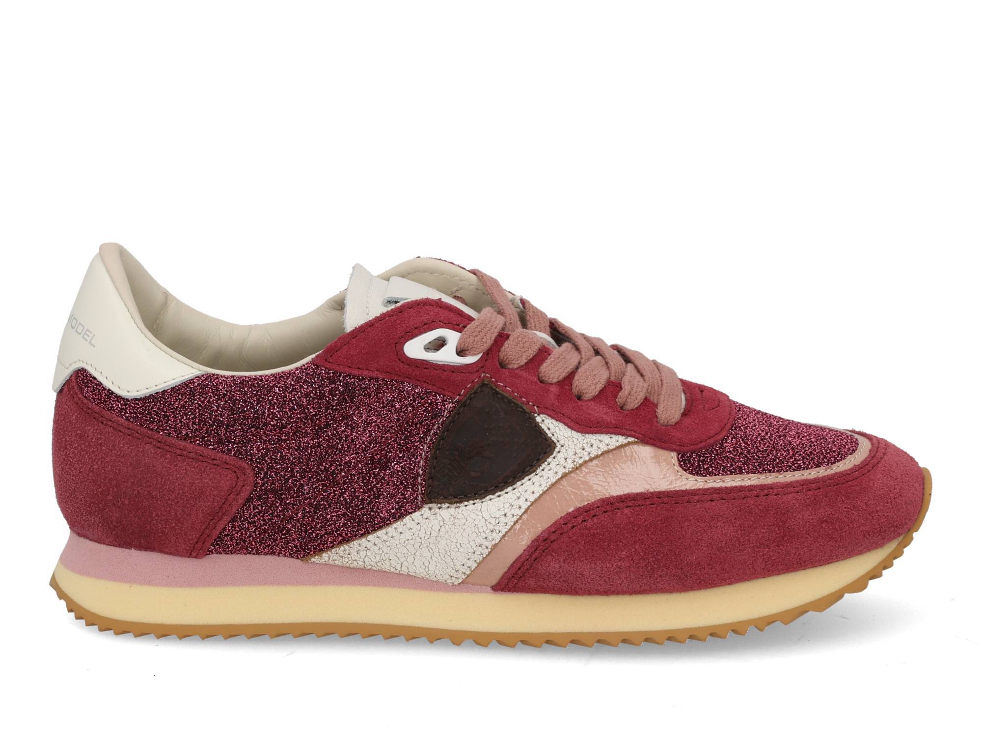 Philippe Model Blville low glitter fucsia Roze