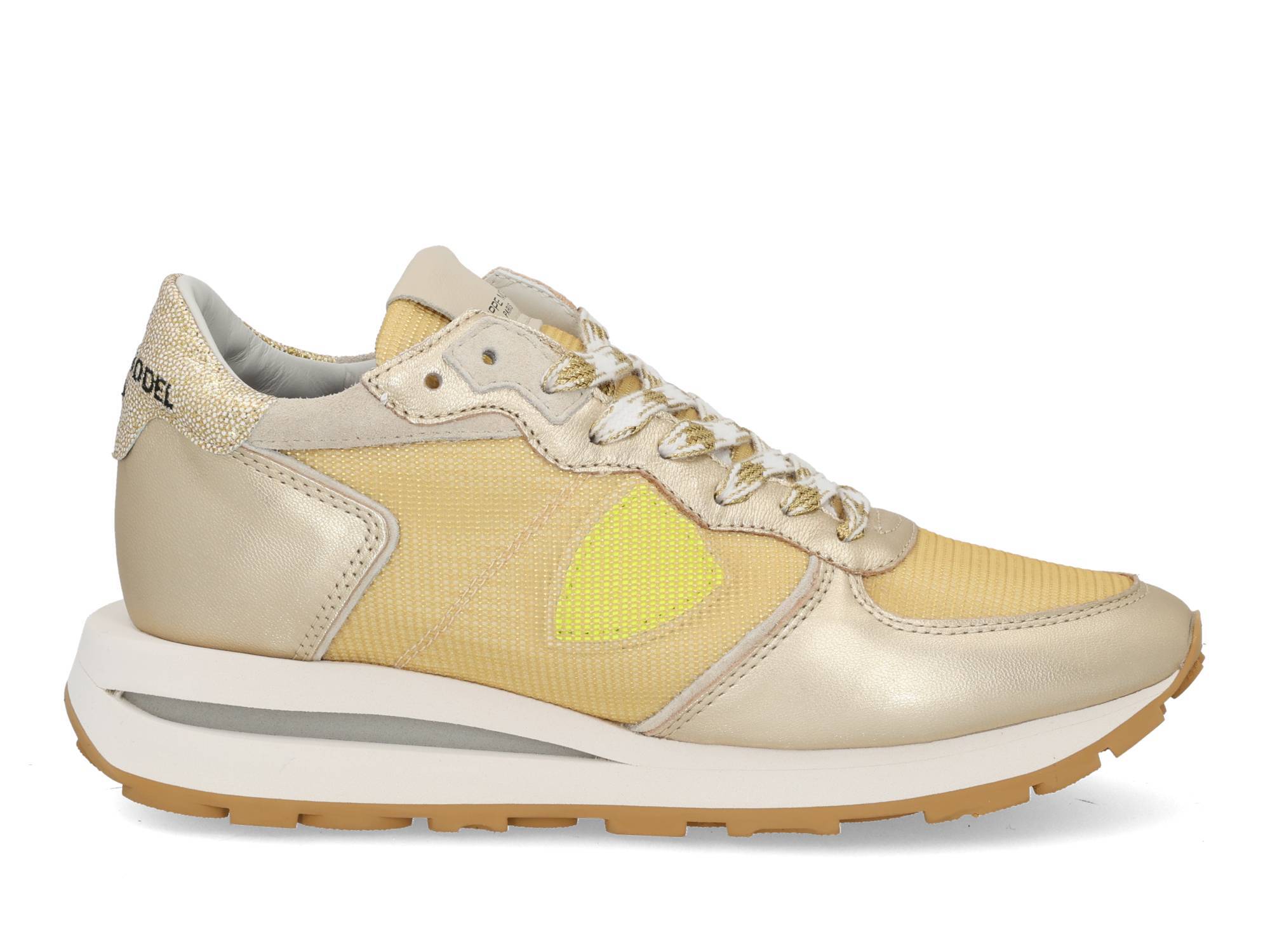 Philippe Model Tropez haute low metal resau beig Goud maat 37