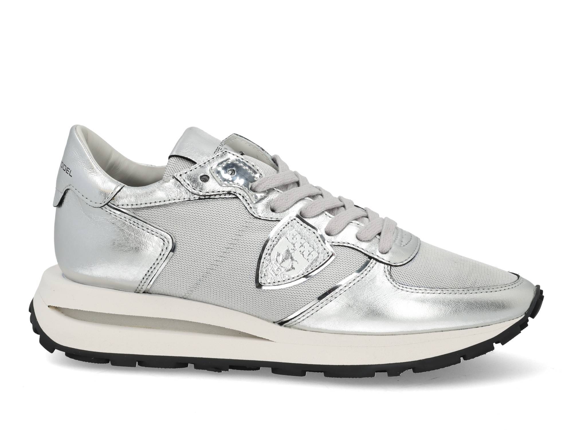 Dames Sneakers Philippe Model Philippe Model Tropez Haute Low Metal Zilver - Maat 41