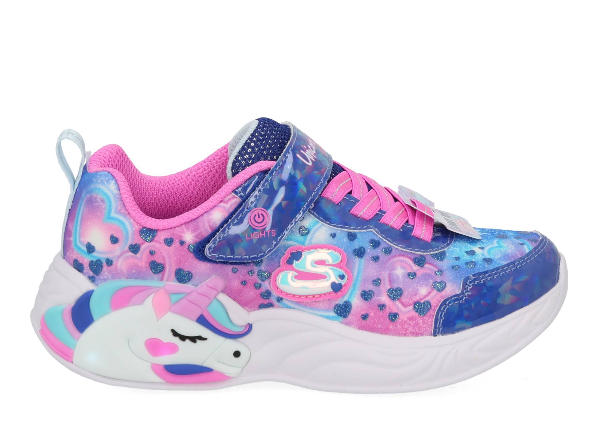 Skechers S lights Unicorn Dreams Hear NVMT Roze
